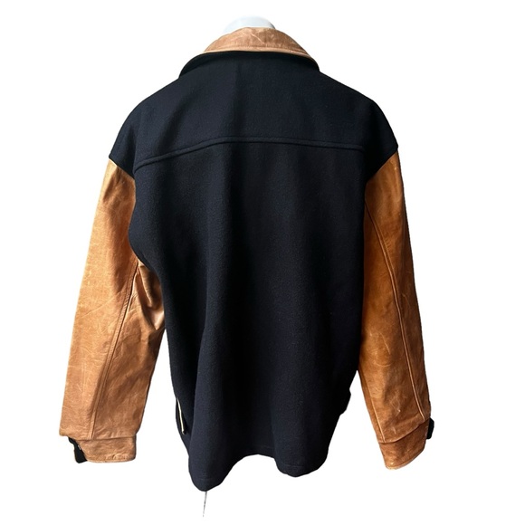 Mike’s Hard Lemonade Logo Wool Blend and Leather Zip Zip Front Jacket, Sz XL - Picture 2 of 15